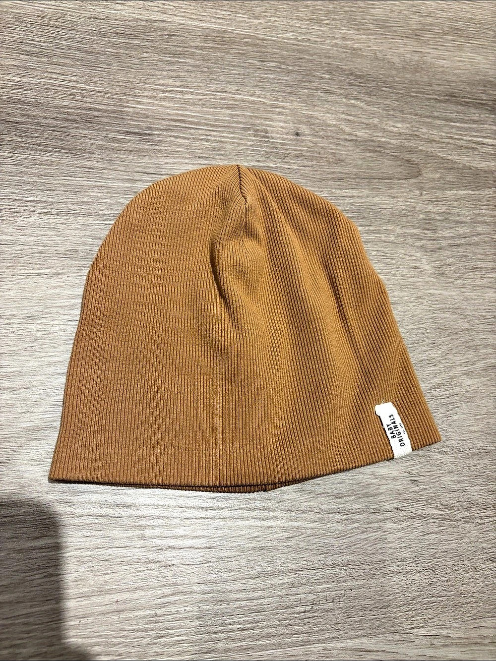 H&M Rib-knit Beanie Brown Baby 2-6M